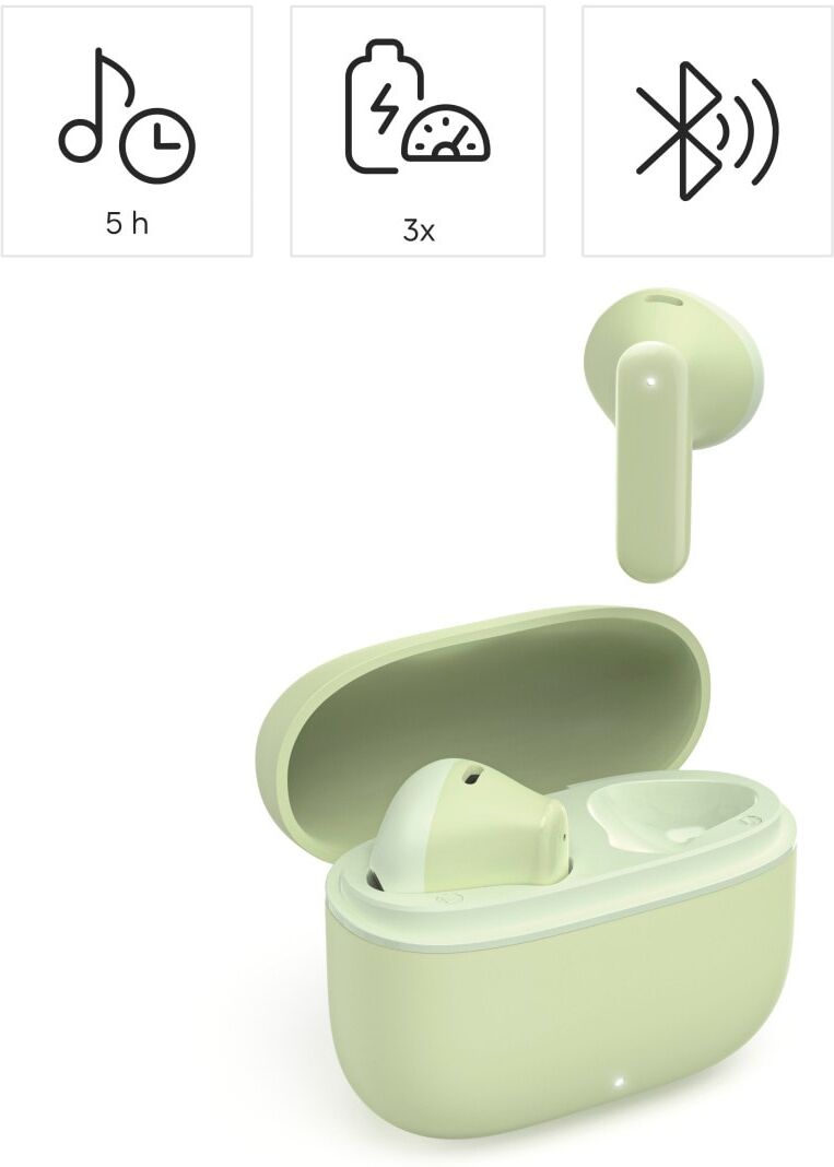 Hama In-Ear-Kopfhörer "Bluetooth Kopfhörer mit Mikrofon (True Wireless Headset, TWS Earbuds)", grün, Kopfhörer, In-Ear-Kopfhörer