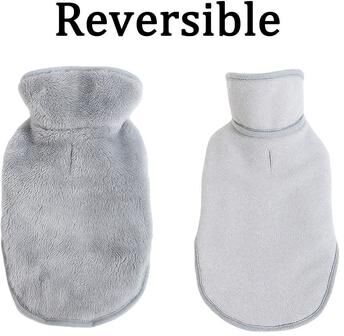 Uplift Picks Reversible Fleece Cat Jacket Adjustable High Neck Winter Coat For Sphynx Kittens gray xl