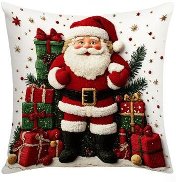 Cozy Casa Charm Print Throw Pillowcase Santa, Linen Plush Cartoon Snowman, Merry Christmas Decor, Happy New Year d