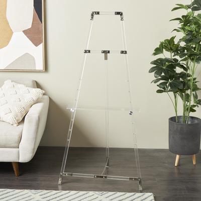 ARCILLA ELEMENTAL Clear Acrylic Plastic Adjustable 7 Tier Display Easel with Silver or Gold Accents and Chain Support