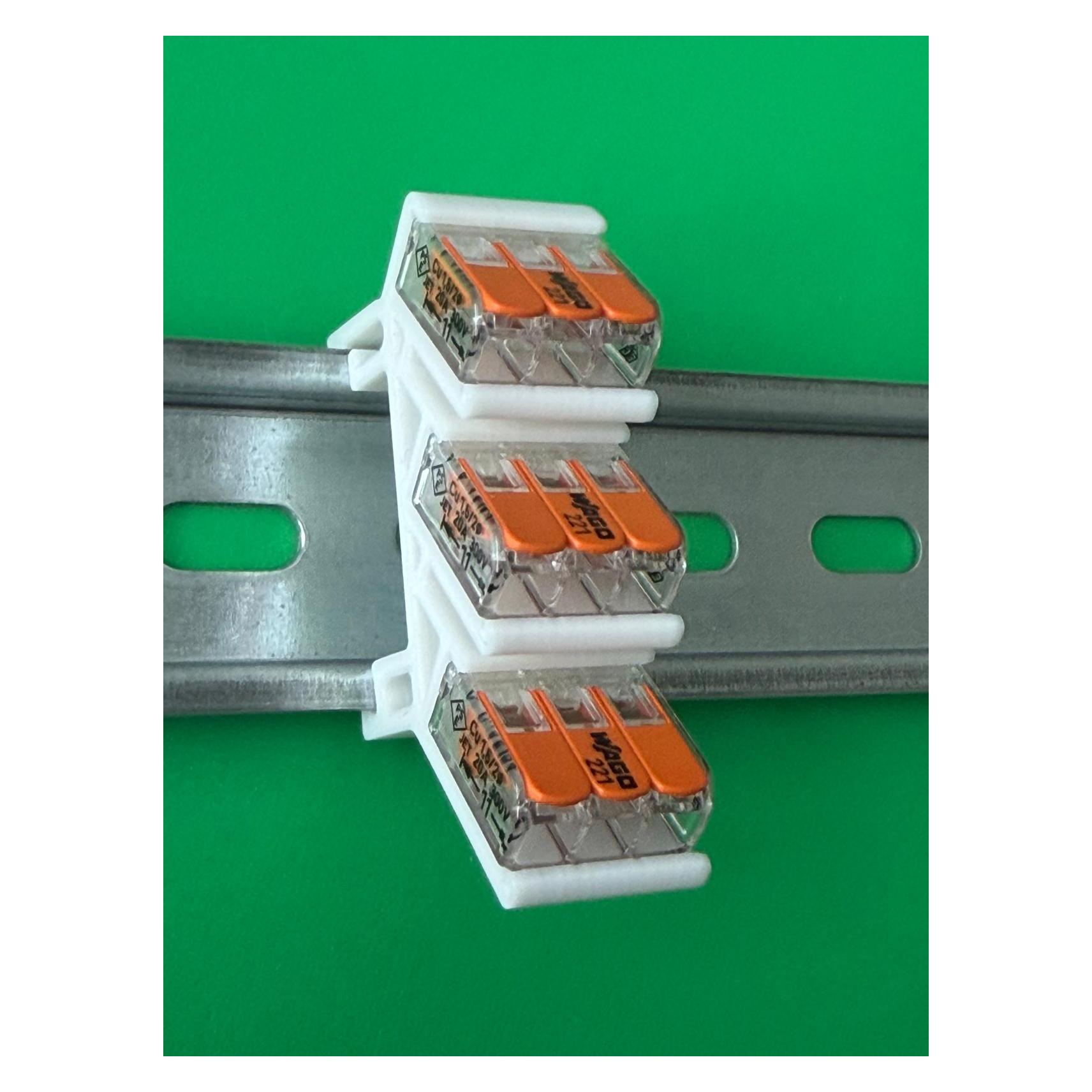 Soixx Hutschienenhalter XWD für WAGO Serie 221 DIN Rail 35 mm Hutschiene Halter Weiss (68755372)