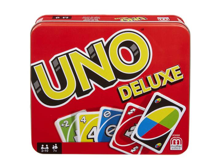 mattel games - uno deluxe - jeu de cartes famille - 7 ans et +