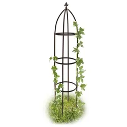 Relaxdays Rankhilfe Obelisk Metall braun 190 cm Braun