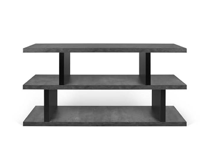 Symbiosis Step Etagère\, Effet Béton et Noir\, 163x36x88 cm