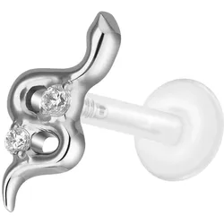 PTFE Labret mit Innengewinde + Titan-Aufsatz SCHLANGE