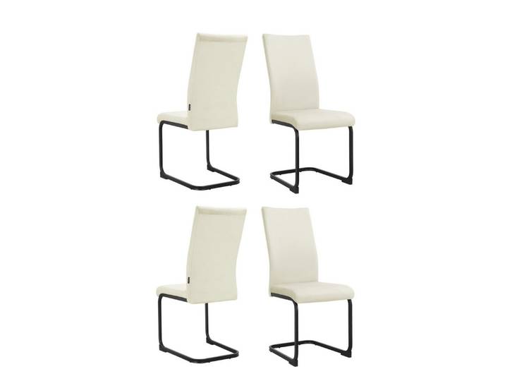 loft24 Freischwinger Kian (Set, 4 St), Esszimmerstuhl, Samtbezug, Metallgestell