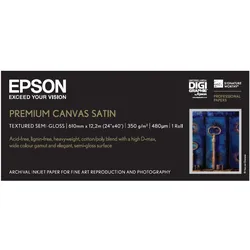 Epson, Plotterpapier, Premium Canvas Satin 350 g 61 cm x 12,2 m S 041847 (1220 cm, 61 cm)