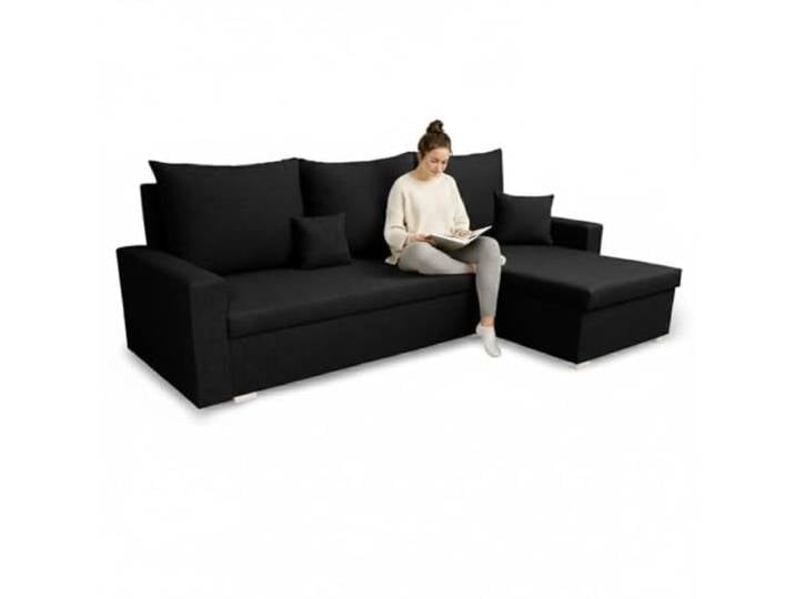 SENTO TRADE Ecksofa mit Schlaffunktion Mondo (Schwarz)