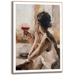 Bild DRINKING WINE (BHT 50x70x2,20 cm) - bunt - BHT 50x70x2,20 cm