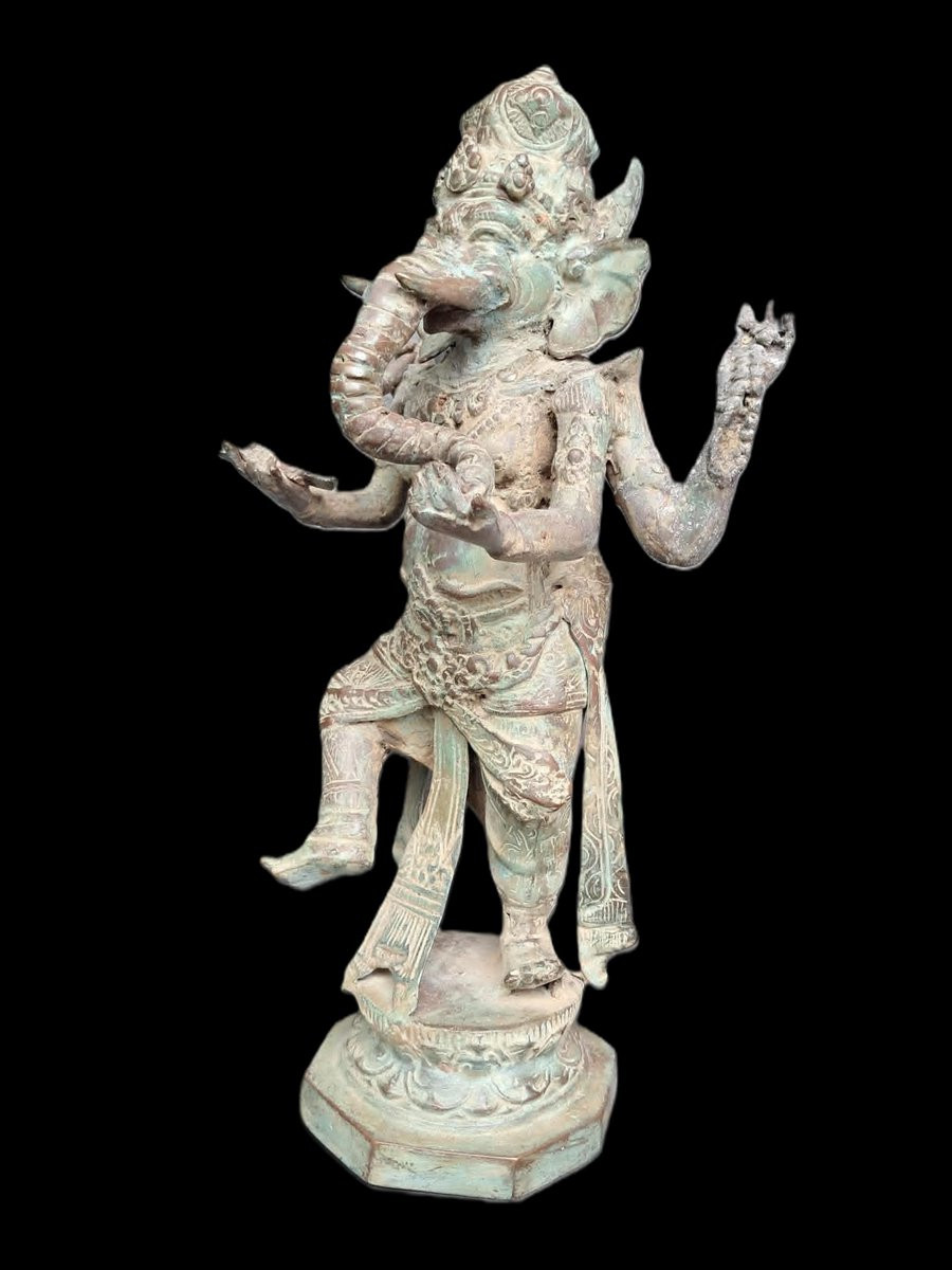 Bronskleurige Ganesh of Garuda standbeeld voor op tafel, 35 cm
