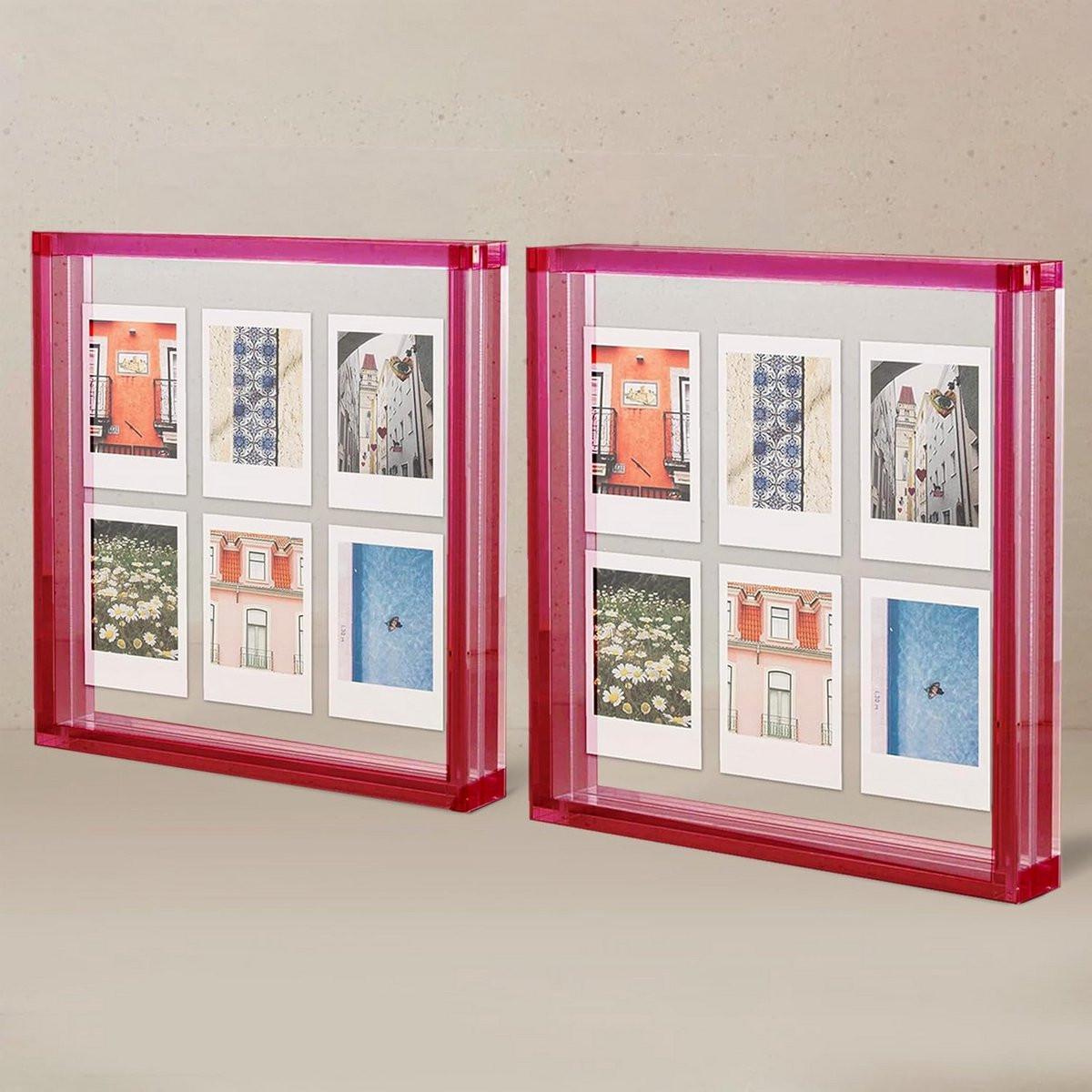 DIY Foto Frame Set Roze - Transparante Lijstjes voor Knutselprojecten