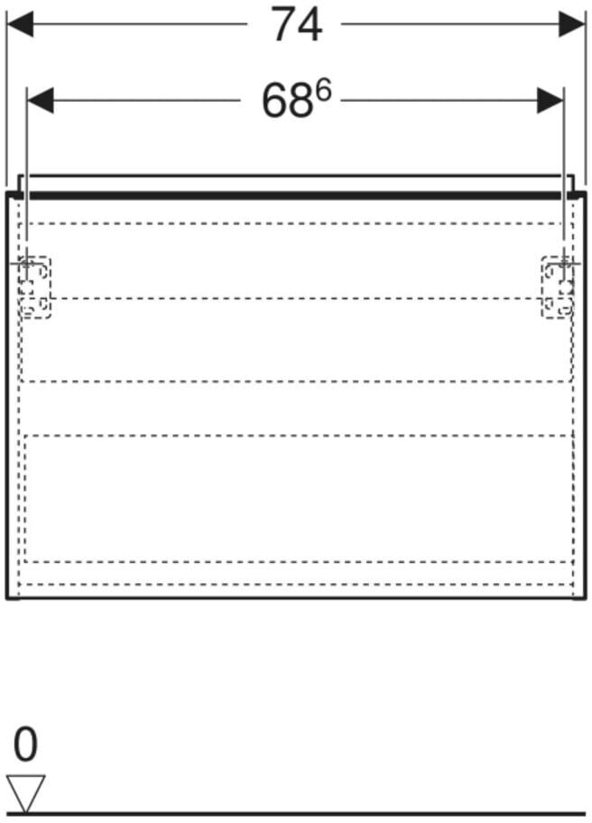 Geberit Waschtischunterschrank Acanto 1 La., 1 I-Lade, B 74cm, la. ma / la. ma (503004JK1)