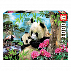 EDUCA Puzzle - Kuschelnde Pandas - 1000 Teile 302837