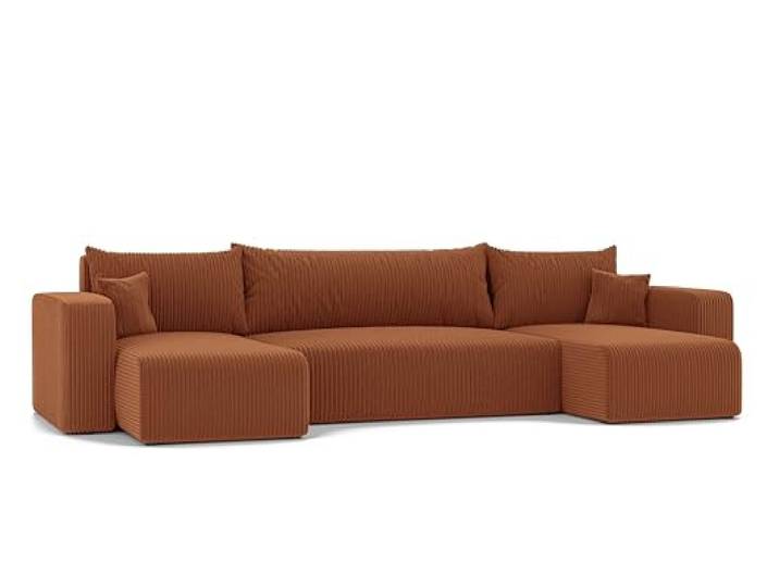 U Form Wohnlandschaft mit Schlaffunktion und Bettkasten 318 x 145 cm 318 x 145 x 79 cm, Viel Platz, Schlaffunktion, Wohnen und Schlafen, Integrierter Bettkasten