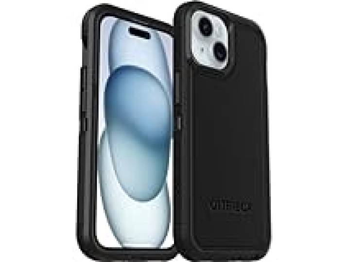 Otterbox Defender XT Coque pour iPhone 17e, 16e, 15, 14, 13 avec MagSafe, Antichoc, Anti-Chute, Robuste, supporte 5X Plus de Chutes Que la Norme Militaire, Noir, Livré sans Emballage