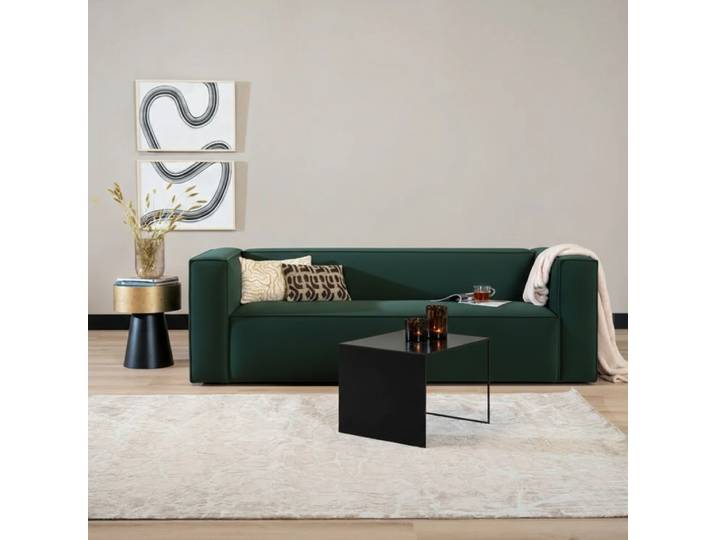 Bronx71 Samt Sofa Memphis 3-Sitzer dunkelgrün