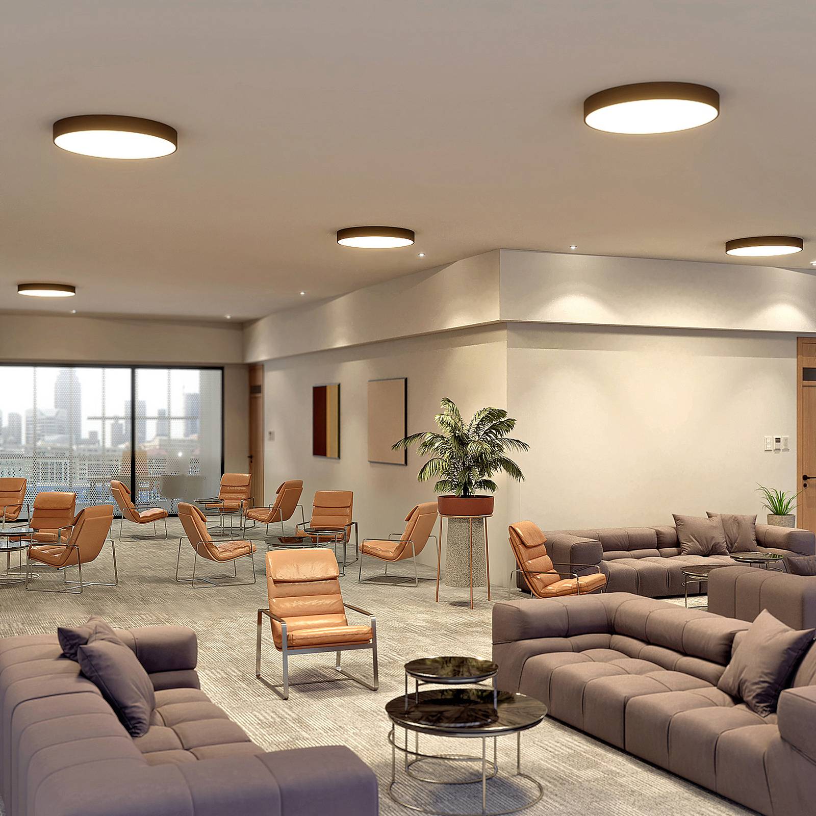 LED Deckenleuchte Noabelle Arcchio, dimmbar, schwarz, für Küche, Metall, Modern