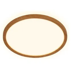 Briloner, Deckenleuchte, Ultra flat LED Panel with wooden coloured frame (2400 lm)