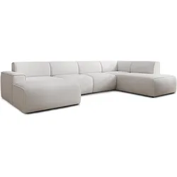WOHNLANDSCHAFT Didim Weiß 378/220/78 cm – großes Sofa stilvoll & bequem R
