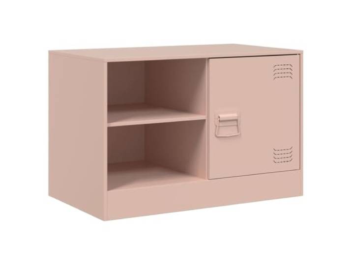 LMTYOENFG TV-Schrank Rosa 67x39x44 cm aus Metall Fernsehtisch Lowboard Kompakter TV-Ständer in Rosa für Wohnzimmer und Schlafzimmer mit Fach, Tür und 2 Ablagen für saubere Ordnung.