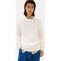 Slim-Fit Pullover mit Strick-Muster Weiß XXL