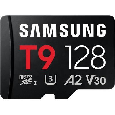 Samsung T9 microSDXC-Karte Retail 128 GB UHS-I U3, A2 Application Performance Class, Class 10, v30 Video Speed Class inkl. USB-Kartenleser