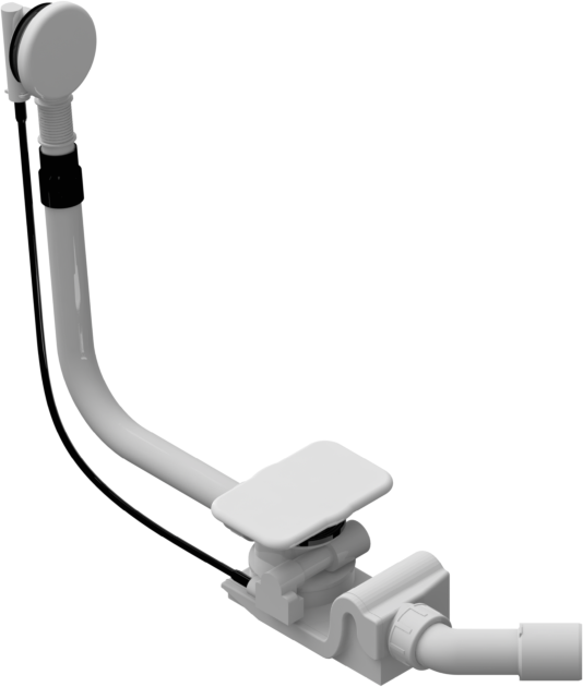 Kaldewei Ablaufgarnitur Asymmetric Duo 68777206000 weiss, mit Füllarmatur