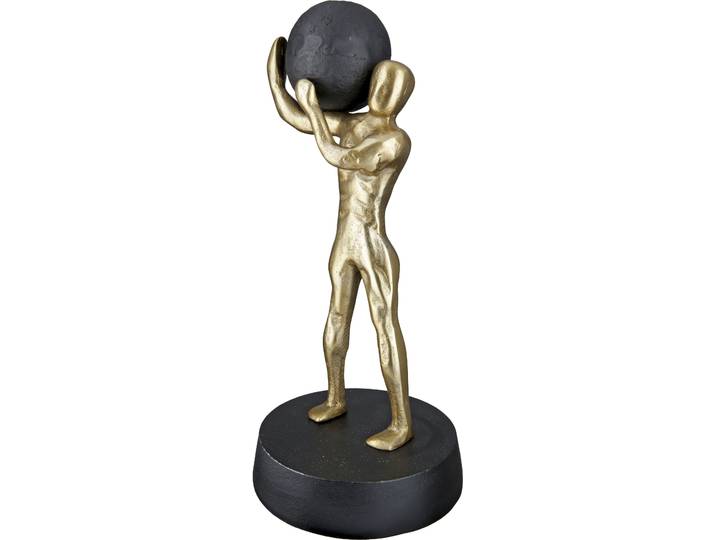 Dekofigur GILDE Skulptur Strong , gold (goldfarben), B:16cm H:35,5cm T:16cm, Aluminium, Dekofiguren, Dekofigur