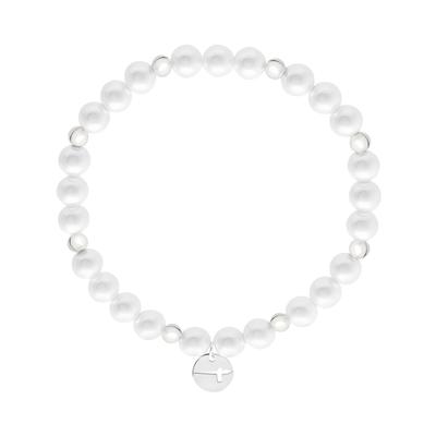 Armband TAMARIS "Schmuck Geschenk Edelstahl Armkette", silberfarben, weiß, Armbänder, Damen, 18cm, Edelstahl, Armband, mit verschiedenen Farbsteinen oder Glasperlen
