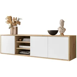 TV-SCHRANK SANAYI Hängend mit Regalen Eiche Artisan/Weiß