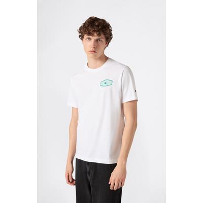 T-Shirt CHAMPION "Graphic T- Shirt", Herren, Gr. M, weiß (wht), Obermaterial: 100% Baumwolle, Shirts T-Shirt, aus Baumwolle, für Erwachsene geeignet
