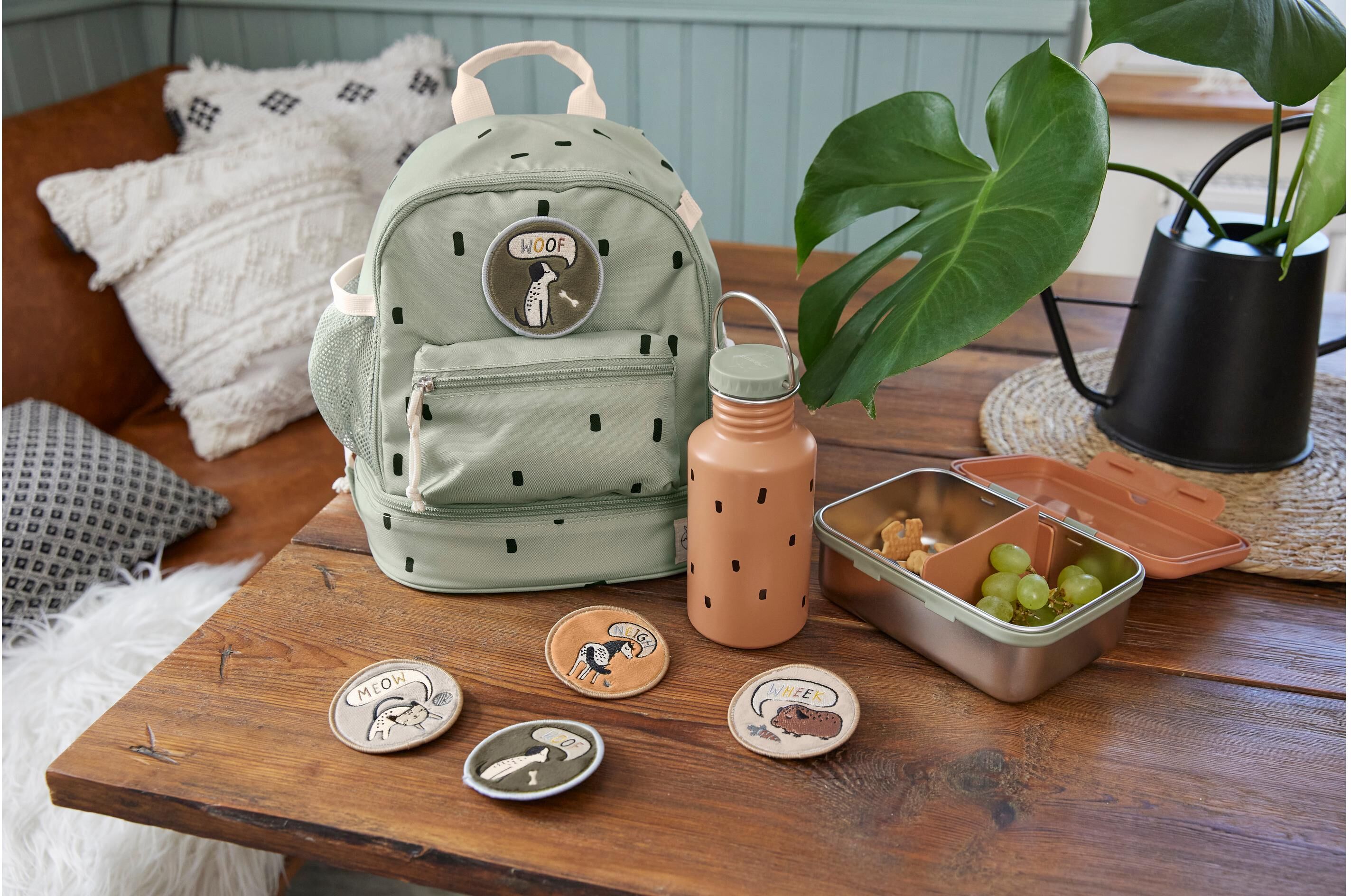 Lunchbox LÄSSIG "Edelstahl Happy", braun (caramel), B:6,9cm H:13,3cm, Metall, Lebensmittelaufbewahrungsbehälter, Lunchbox caramel B/H/L: 6,9cm x 13,3cm