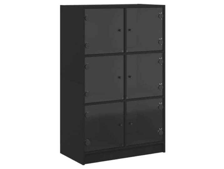 Kaorsrow Highboard mit Türen Schwarz 68x37x109 cm Beistellschrank Vielseitiger Beistellschrank mit 6 Fächern für Wohnzimmer und Büro, schützt vor Staub und schafft Ordnung.