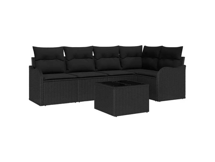 VidaXL - Modulare sofagarnitur poly-rattan, One Size, Schwarz