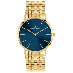 Jacques Lemans 1-2172M Damen-Armbanduhr Nizza Goldfarben/Dunkelblau