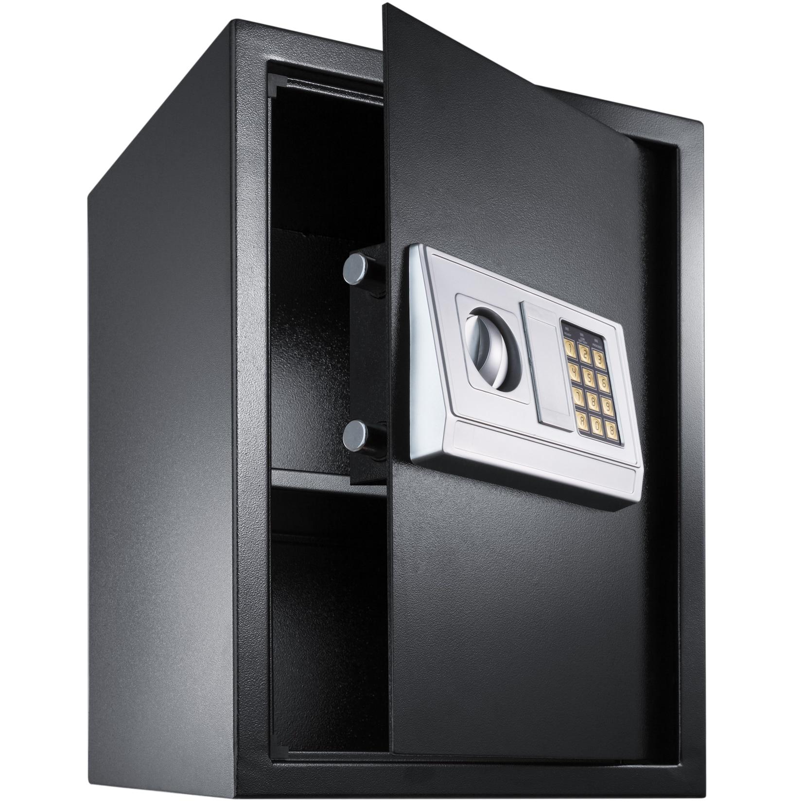 tectake® Elektronischer Safe, mit Doppelbolzen-Verschlusssystem, wählbarer Sicherheitscode und 2 Schlüssel zur Notöffnung, 50 x 35 x 34,5 cm