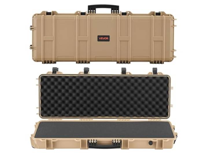 VEVOR Étui Rigide pour Fusil Verrouillable\, Mallette pour Armes Longues avec Mousses Prédécoupées et Roues\, Valise à Arme Étanche IP67 et Anti-poussière\, Rangement pour Carabine