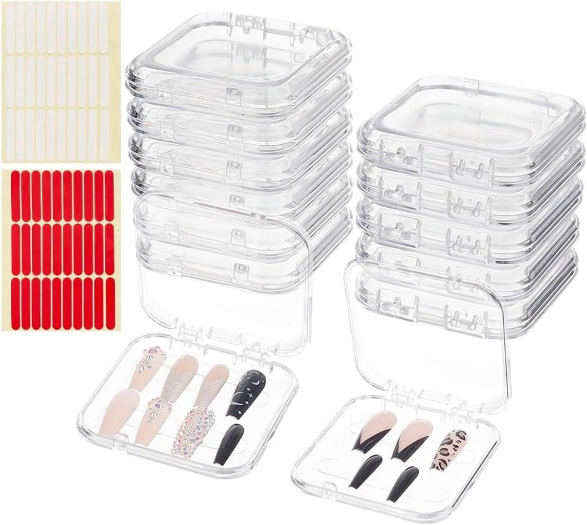 Transparante opbergdoos voor nagels en nagelaccessoires