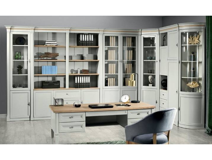 Xlmoebel Eckschrank Luxuriöser Eckschrank aus Holz für elegantes Büroambiente (Eckschrank) Hergestellt in Europa