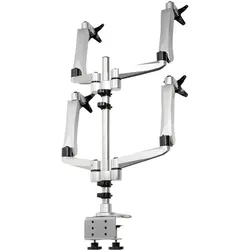 SpeaKa Professional Flex 4fach Monitorhalter, Tischmontage m (Tisch, 27", 11 kg), Monitor Halterung, Schwarz, Silber