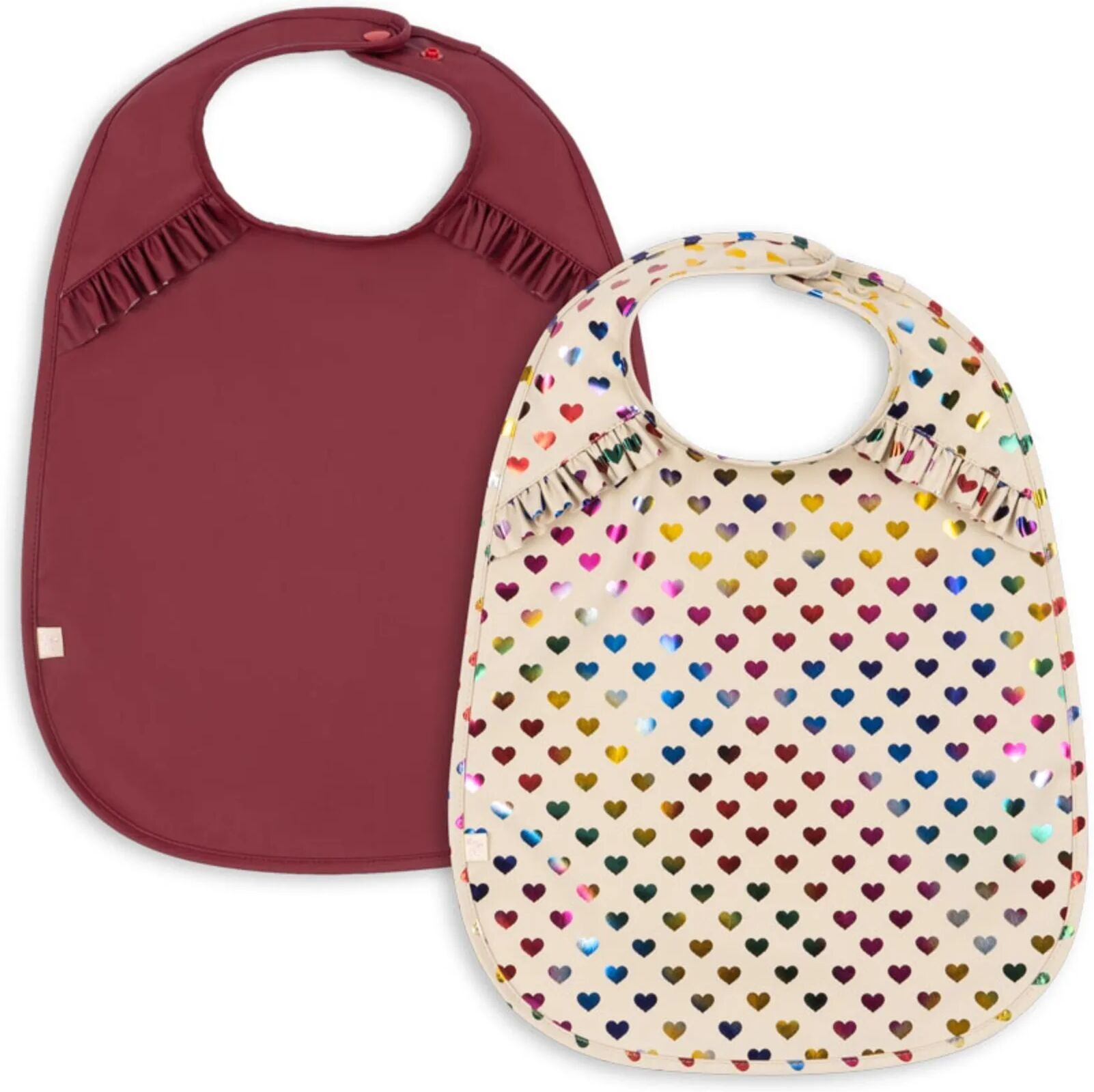 Konges Sløjd Bavoirs à volants Cœurs - Set de 2 Multicolore taille unique