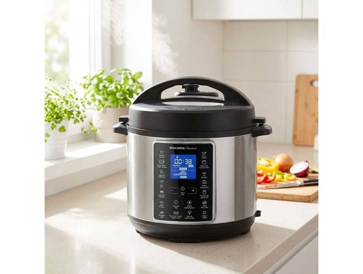 Elektrischer Multi-Schnellkochtopf, 100W, silber-schwarz, 5,5 l