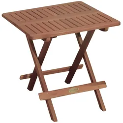 DELUKE Gartentisch BREMEN klappbar - Eukalyptus, Natur, 50x50x50cm | Klapptisch Esstisch Wetterfest Outdoor Tisch