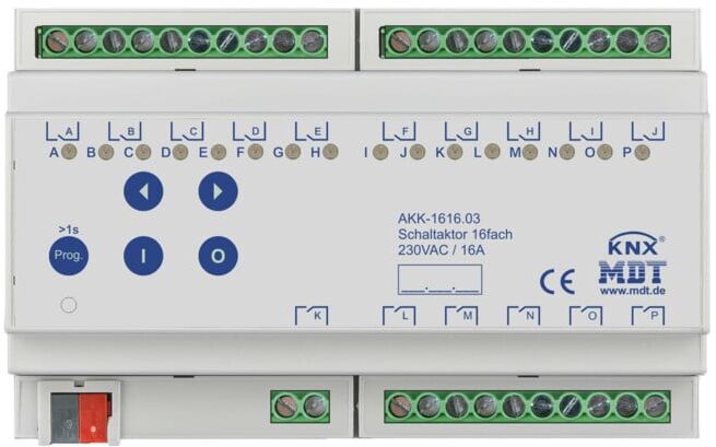 MDT technologies Actionneur de commutation 16 voies 8TE REG, 16A, 230VAC AKK-1616.03 (AKK-1616.03)