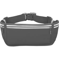 hama 00019859 Bauchtasche für Handys, Laufgürtel zum Joggen, reflektierend, Schwarz
