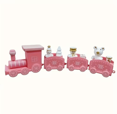 Inspire Picks Decorative Plastic Train Figurine Collectible Home & Holiday Party Ornament pink 1 Pc