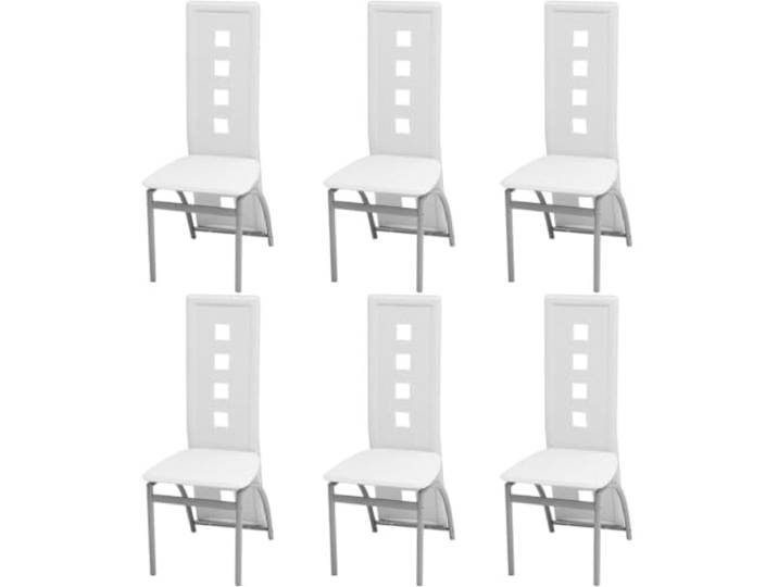 Todiikf Esszimmerstühle 6er Set Moderne Polsterstühle Weiß Kunstleder Hoher Sitzkomfort mit ergonomischer Rückenlehne und strapazierfähigem Kunstlederbezug für Küche und Esszimmer.