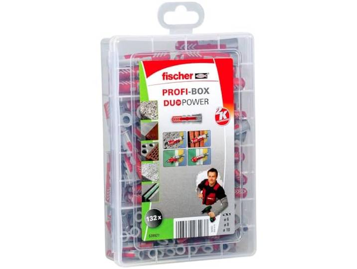 fischer 538621 ProfiBox DuoPower pluggen assortimentsbox, universele pluggen, 132-delig