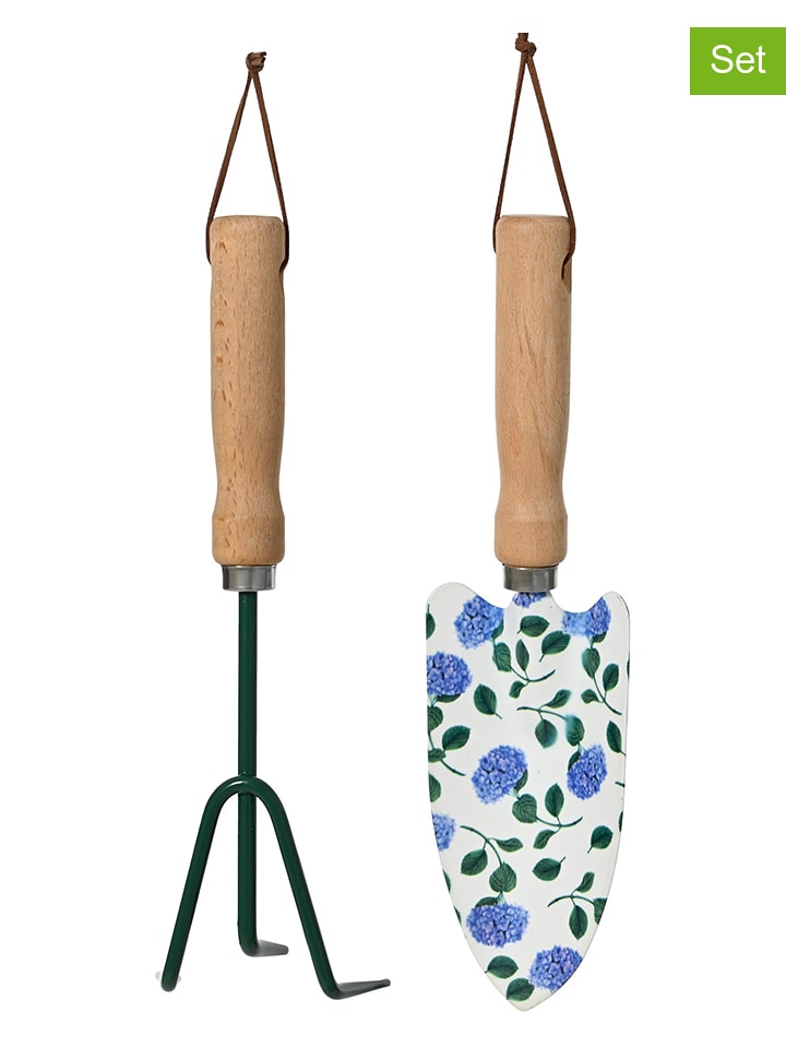 Kaeming 2tlg. Gartenwerkzeug-Set in Beige/ Weiß/ Blau - (L)28,5 cm - onesize