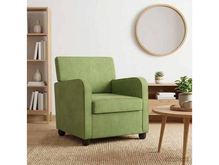 Fauteuil 1 place - VIDAXL - TOP Fauteuil Intérieur - Salon - Vert clair - Velours - 110 kg/siège &&19374